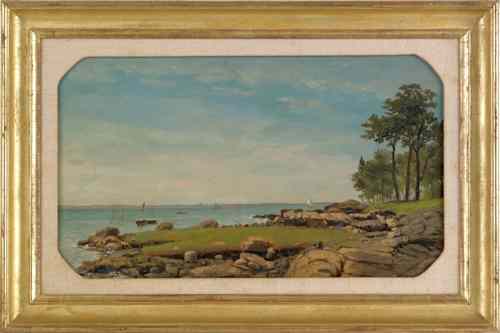 Appraisal: George Thompson Hobbs American - oil on board coastal scene