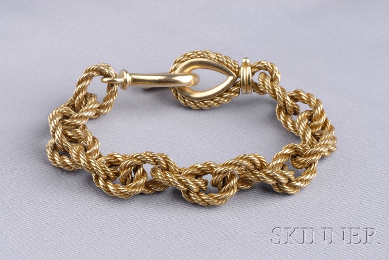 Appraisal: kt Gold Bracelet Fisher Co composed of ropetwist links completed