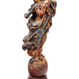 Appraisal: A Continental Carved Polychromed and Parcel Gilt Figural Group th