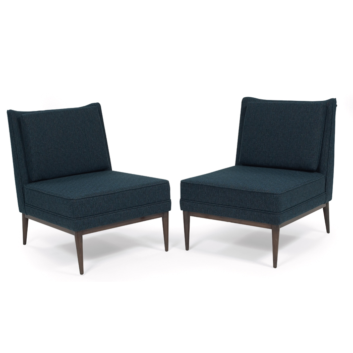 Appraisal: Paul McCobb Slipper chairs by Calvin pair slightly curved backrests