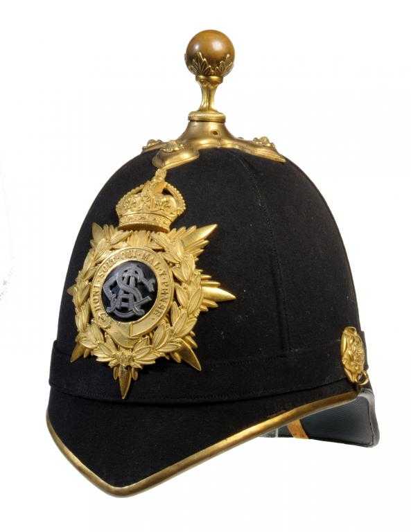 Appraisal: A - ARMY SERVICE CORPS FULL DRESS CLOTH HELMET BY