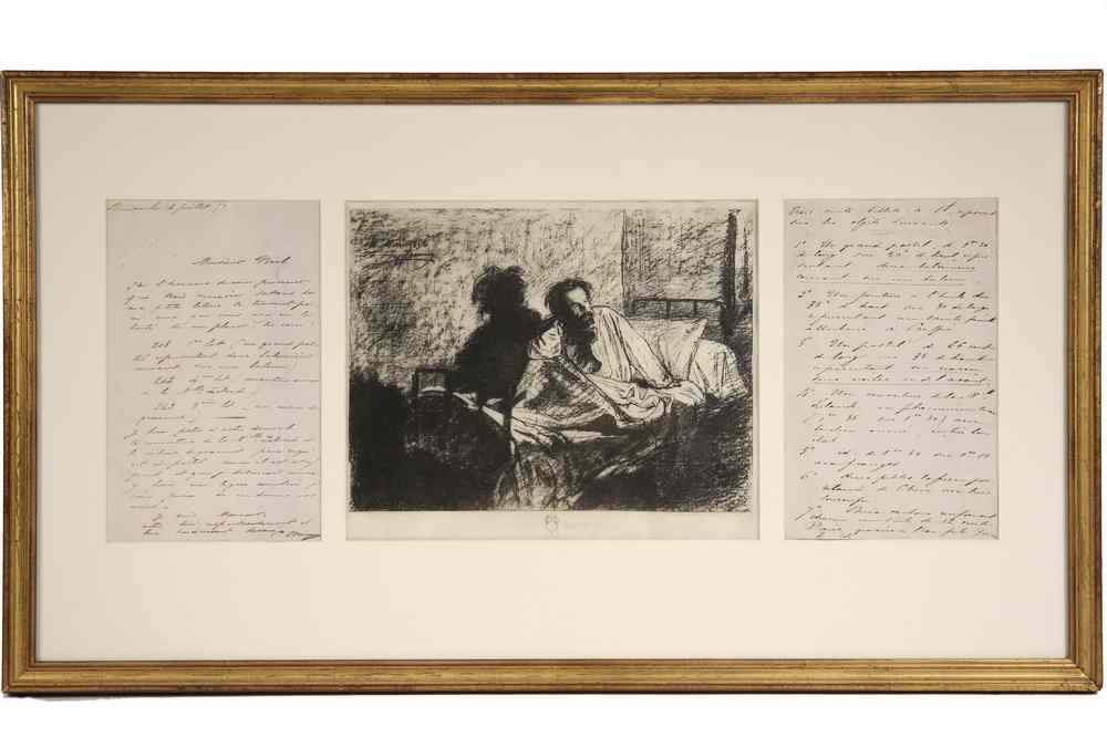 Appraisal: RARE AUTOGRAPH LETTER W ETCHED PORTRAIT - Two Page Autograph