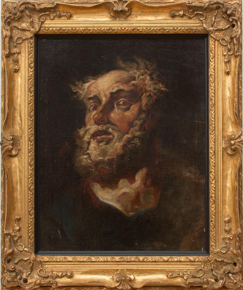 Appraisal: ITALIAN SCHOOL PORTRAIT OF A BEARDED MAN Oil on canvas