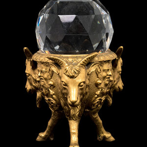 Appraisal: A Neoclassical Gilt Bronze Small Coupe with a Cut Glass