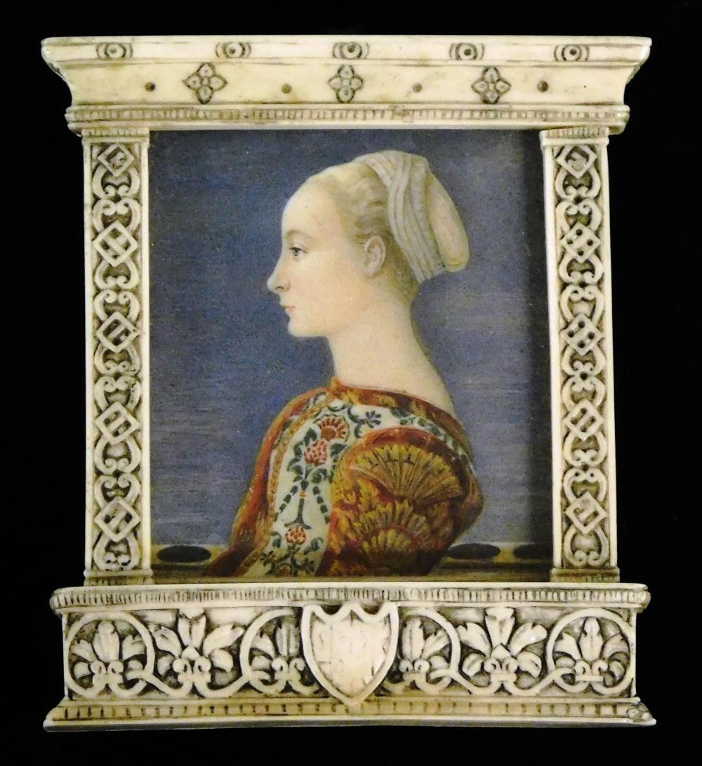 Appraisal: Miniature on ivory Young Woman Italian th C after a