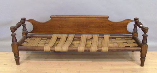 Appraisal: Figured maple daybed th c h w together with a