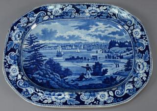 Appraisal: Historical blue Staffordshire New York Heights from Near Brooklyn platter