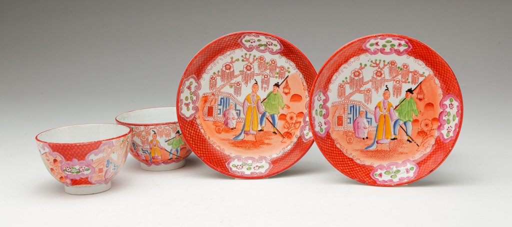 Appraisal: Second quarter- th century Pearlware with Asian inspired scenes in