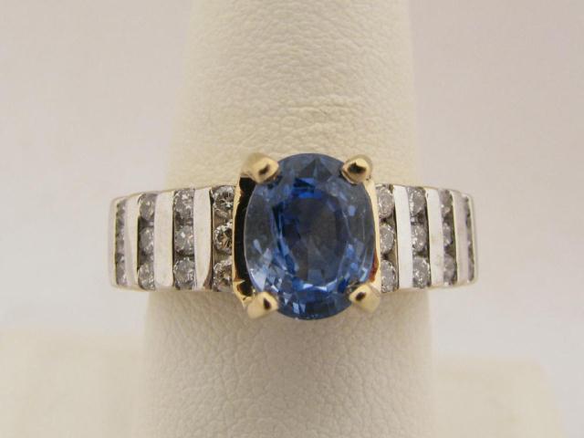 Appraisal: LeVian k yellow gold ring with large oval cut Tanzanite