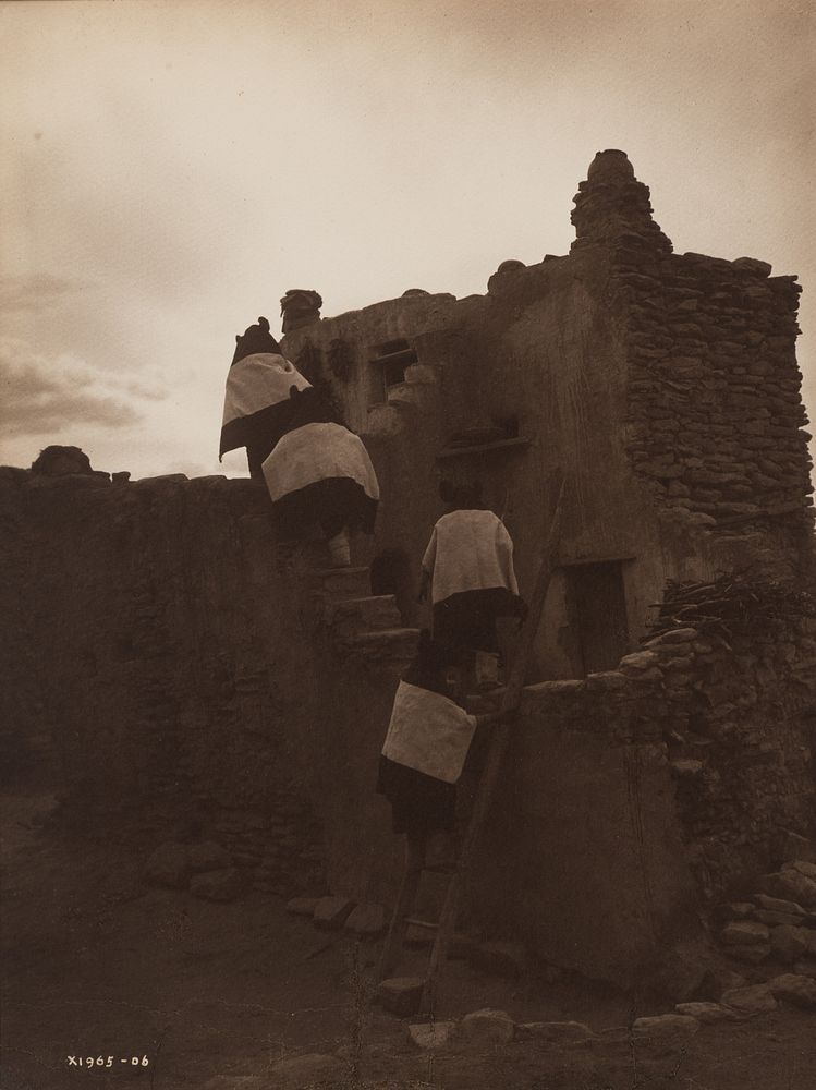 Appraisal: Edward Curtis On a Walpi Housetop Variant Edward S Curtis