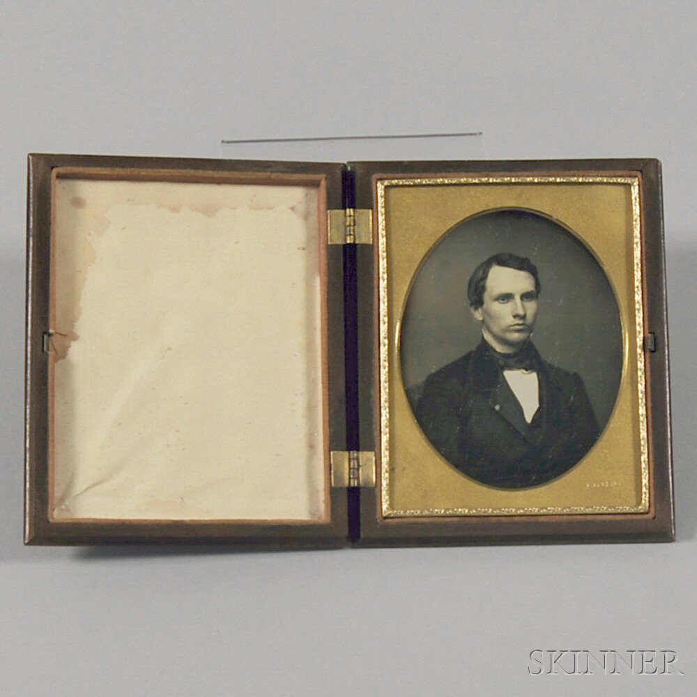 Appraisal: Quarter-plate Daguerreotype Portrait of a Young Man possibly taken by