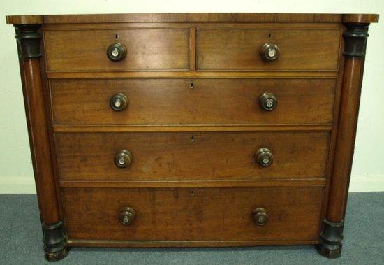 Appraisal: A Victorian mahogany chest of three long and two short