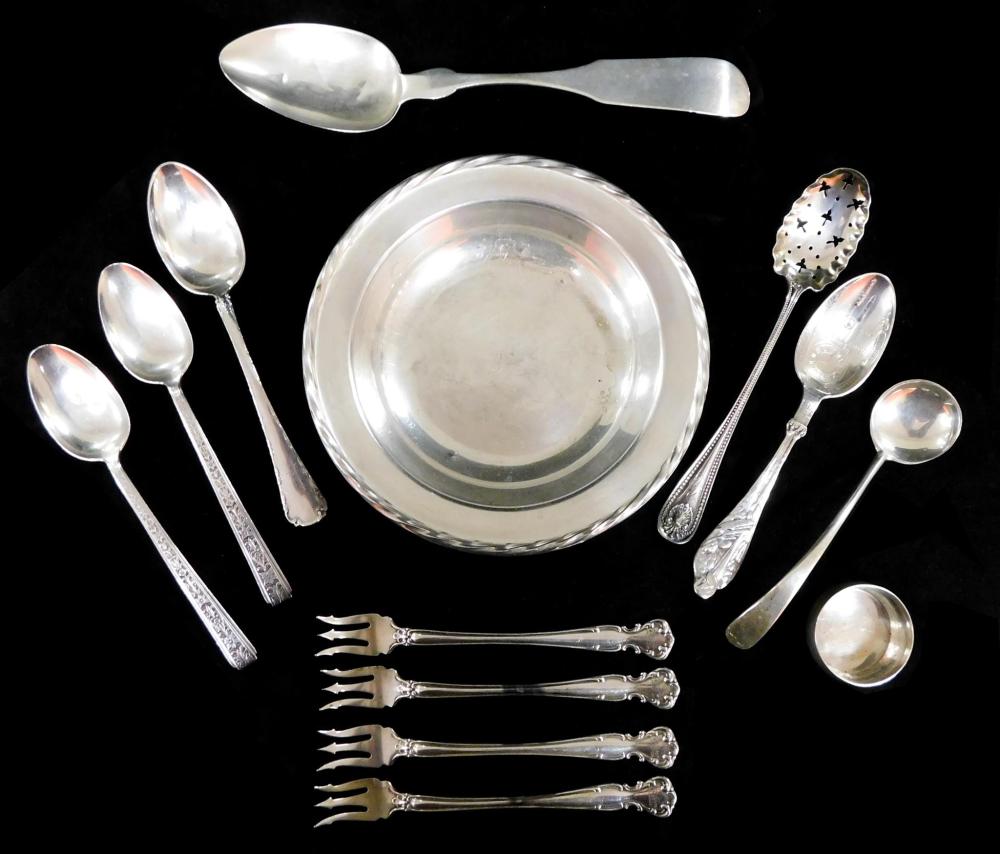 Appraisal: STERLING COIN Twelve pieces of flatware and servingware along with