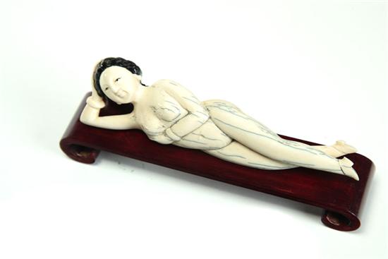 Appraisal: IVORY DOCTOR'S LADY China late th-early th century Reclining nude