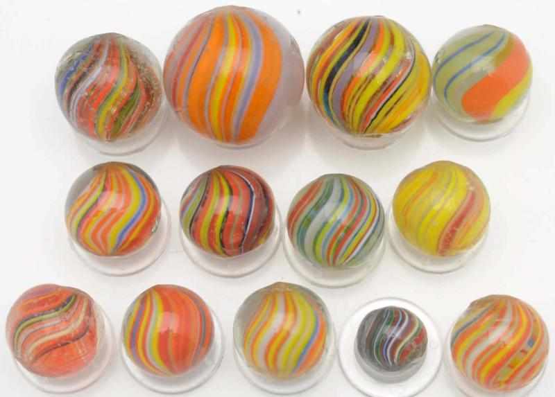 Appraisal: Lot of Joseph's Coat Swirl Marbles All with some damage