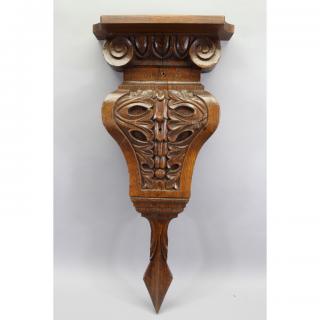 Appraisal: th C Carved Oak Wall shelf th C Carved Oak