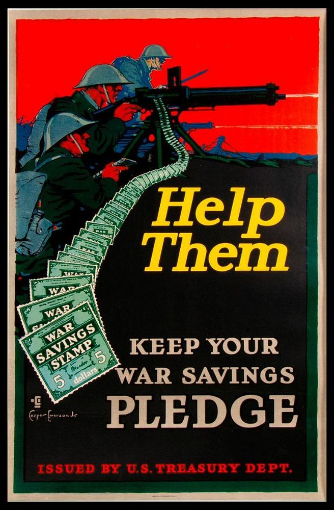 Appraisal: Casper EMERSON - Vintage World War I Poster Help Them