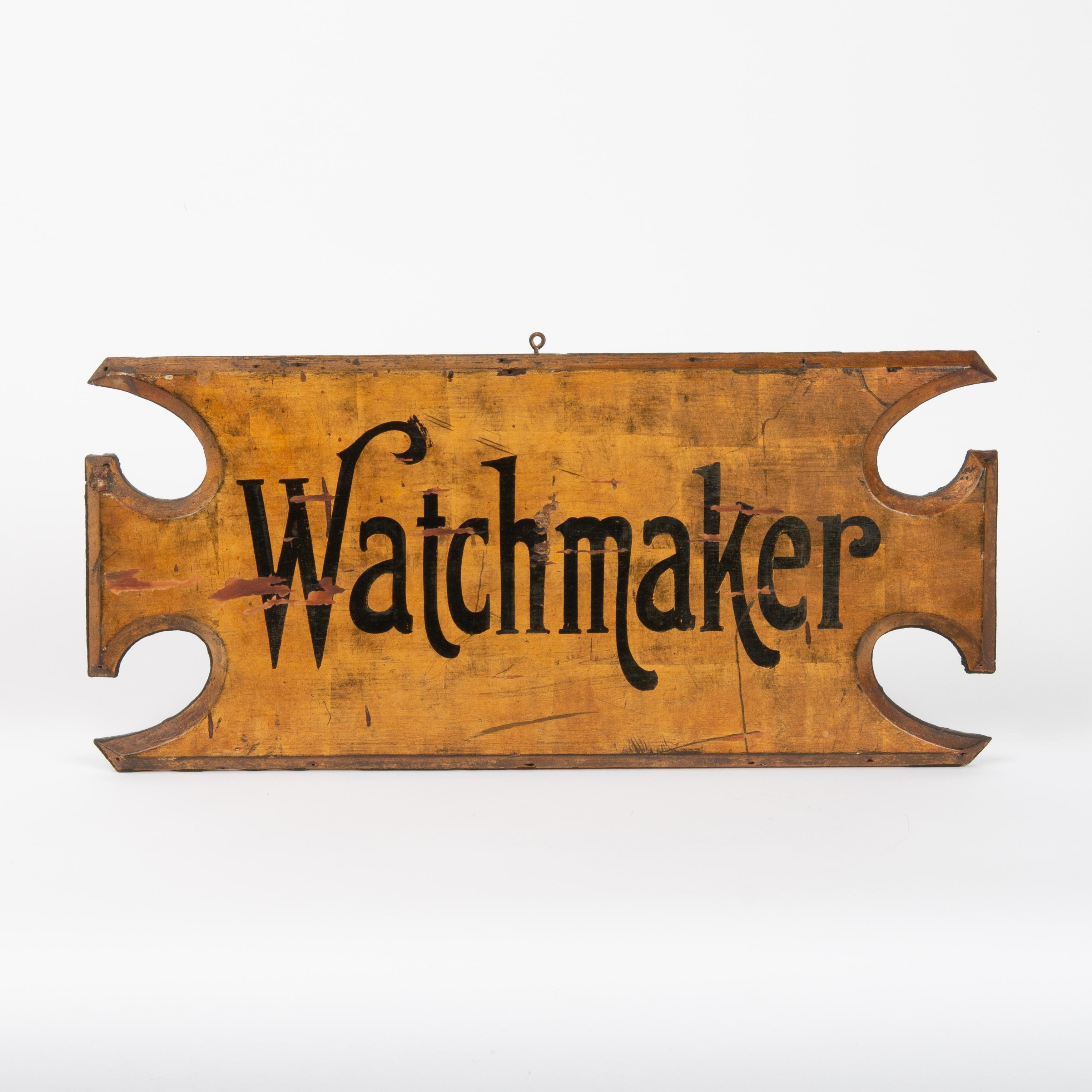 Appraisal: HAND PAINTED WATCHMAKER TRADE SIGN An early th century trade