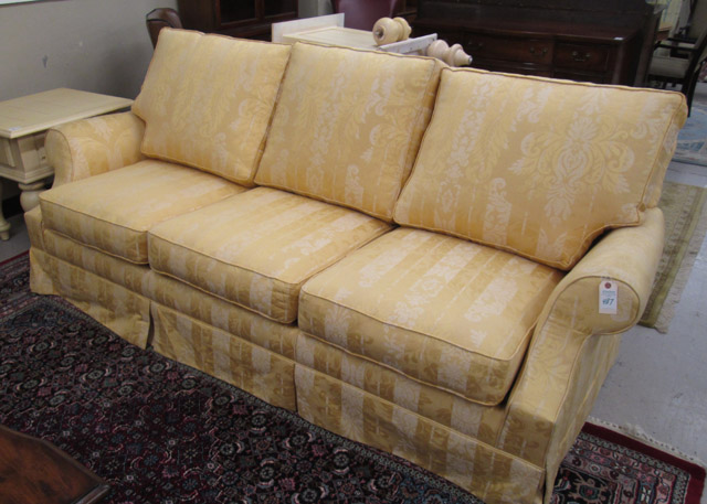 Appraisal: TRADITIONAL GOLD IVORY SOFA Martha Stewart Collection for Henredon Furniture