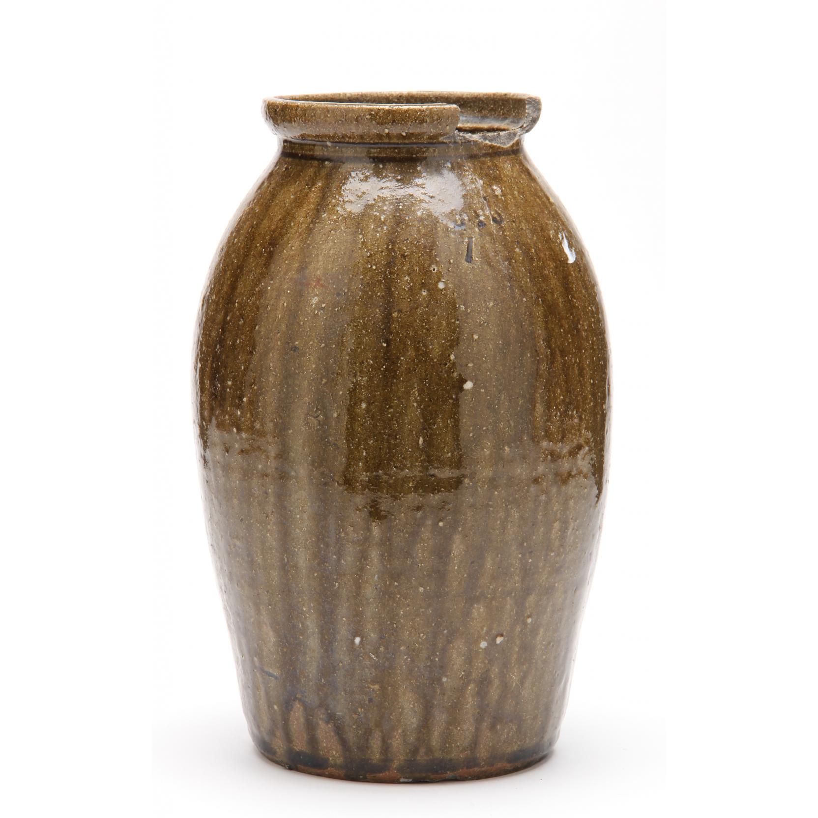 Appraisal: NC Storage Jar James Franklin Seagle Lincoln County - olive