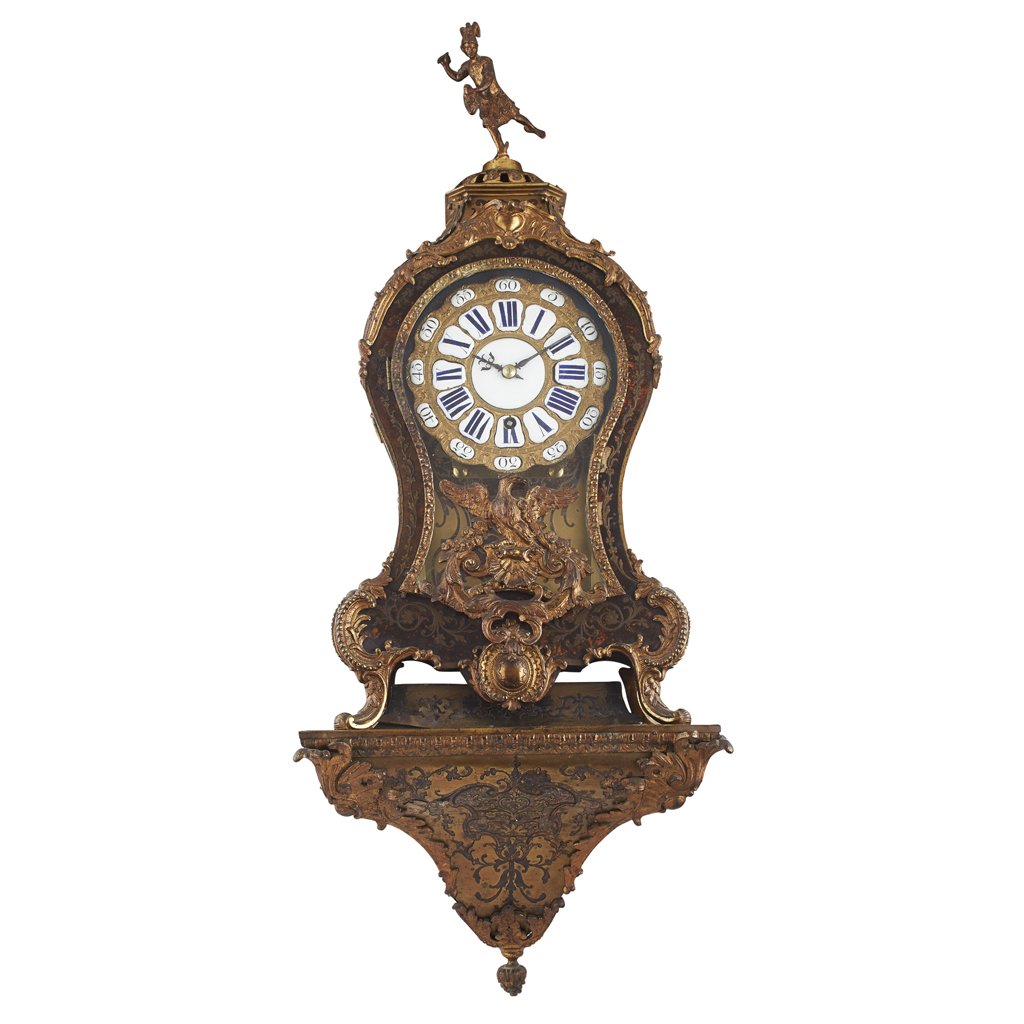 Appraisal: YLOUIS XV STYLE BOULLE BRACKET CLOCK AND BRACKET TH CENTURY