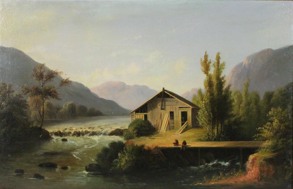 Appraisal: CONTINENTAL SCHOOL TH TH CENTURY ANGLERS BY A MILL Oil