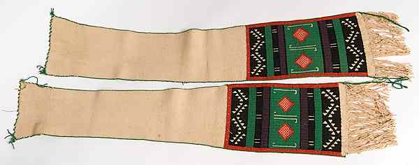 Appraisal: Hopi Brocaded Dance Sash hand-woven cotton woven in brocade method