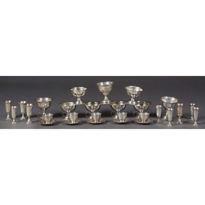 Appraisal: Group of Sterling consisting of five demitasse cup holders and