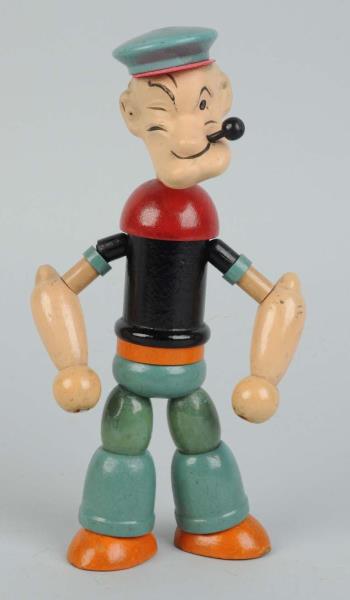 Appraisal: Popeye Wood-Jointed Doll Composition head Circa Original celluloid hat brim