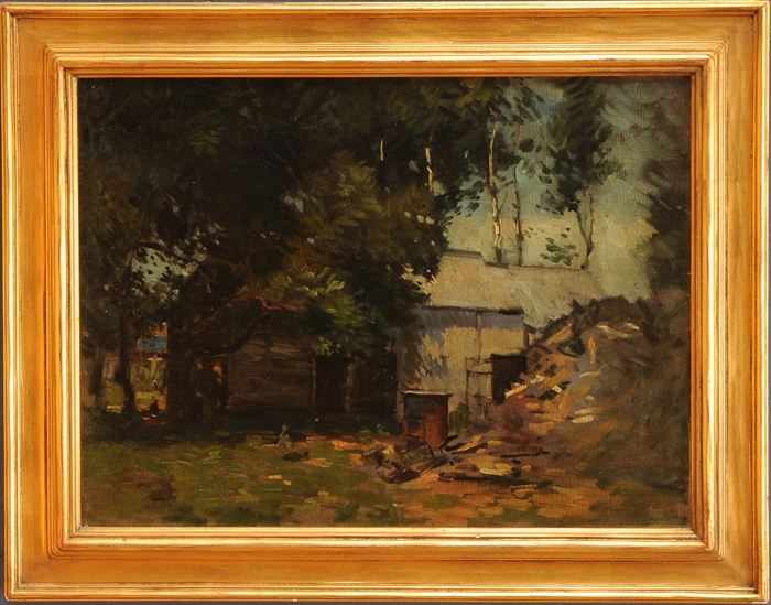 Appraisal: PAUL CORNOYER - BARNS IN GLOUCESTER Oil on canvas x