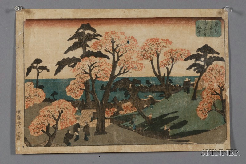 Appraisal: Seven Japanese Prints including a triptych by Kuniaki and other