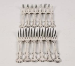 Appraisal: GROUP OF SILVER HALLMARKED DINNER FORKS GROUP OF SILVER DINNER