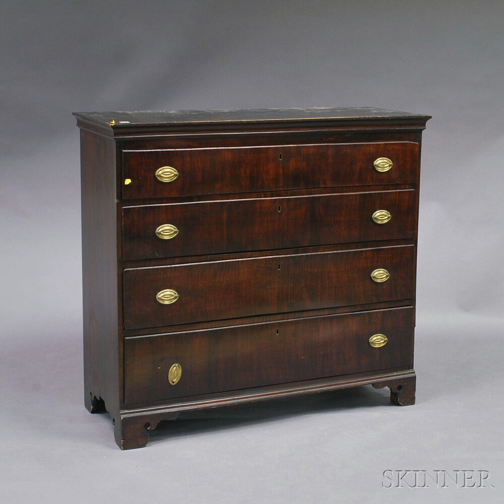 Appraisal: Federal Stained Pine and Maple Chest of Drawers America th