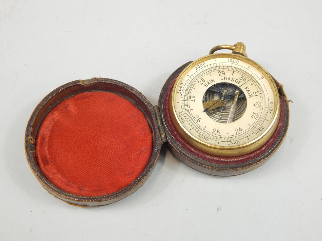 Appraisal: An early thC pocket barometer the cm diameter dial marked