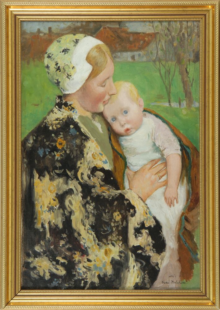 Appraisal: CALEB ARNOLD SLADEAmerican - Mother and child Inscribed lower right