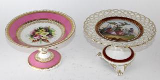 Appraisal: Lot of English porcelain compotes Lot of English porcelain compotes