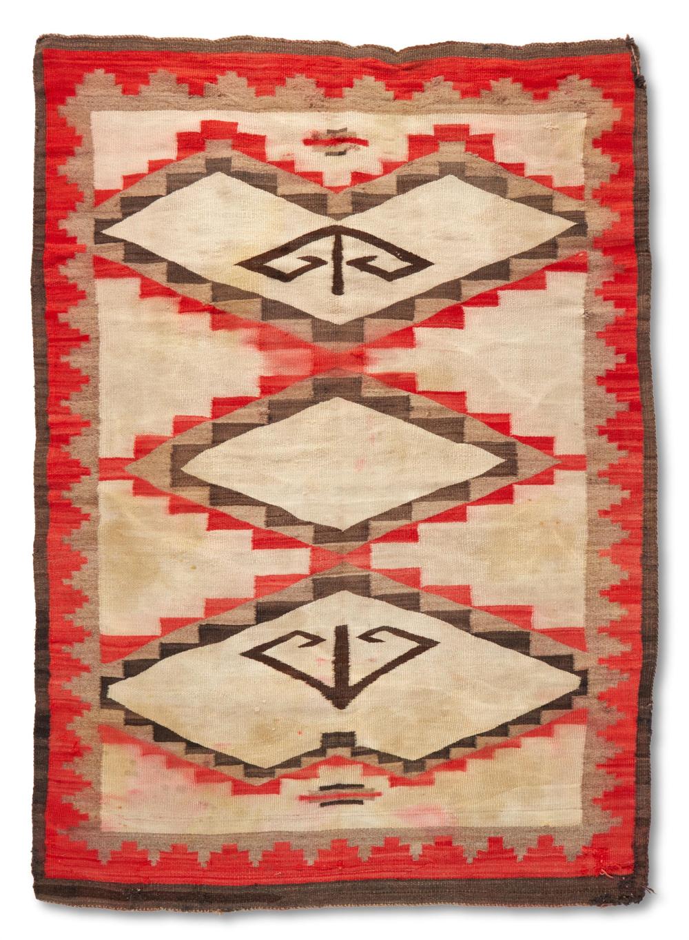 Appraisal: A Navajo regional rug th century Dine Woven in red