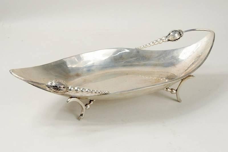 Appraisal: Gerardo Lopes Mexican Sterling Silver Footed Tray Gerardo Lopes Mexican