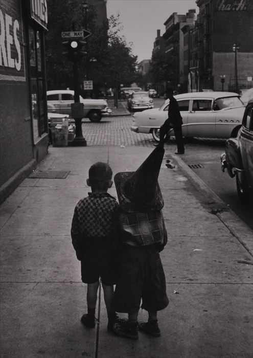 Appraisal: GEORGE ZIMBEL b TWO BOYS ON TH STREET Gelatin silver