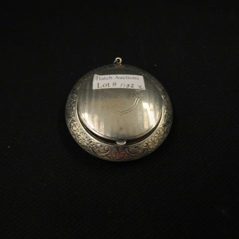 Appraisal: Sterling Silver Compact round deco era