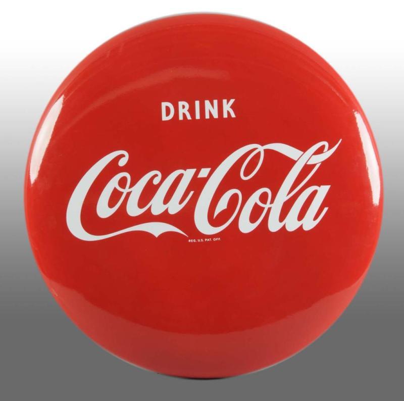 Appraisal: Porcelain Coca-Cola Button Description s Plain version Beautiful unused new