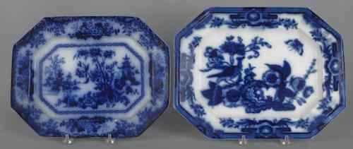 Appraisal: Two flow blue platters th c one in the Rhoda