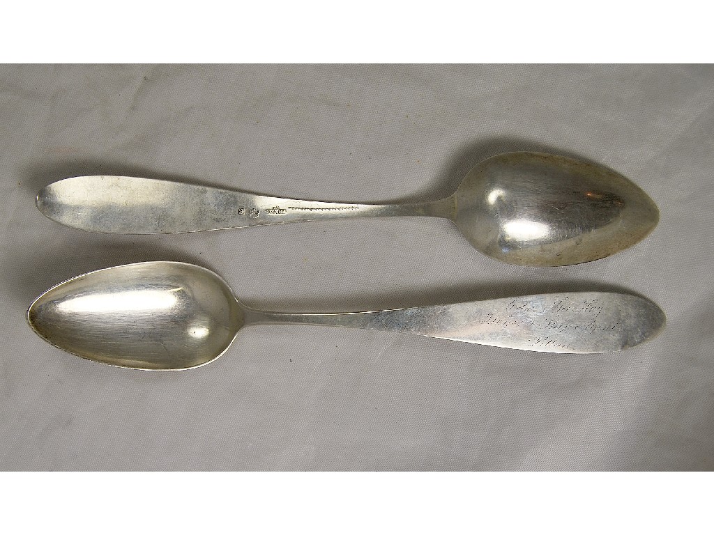 Appraisal: Of Shipping Interest - Pair of serving spoons engraved 'Lloyds