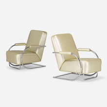 Appraisal: In the manner of Kem Weber ARMCHAIRS PAIR USA th