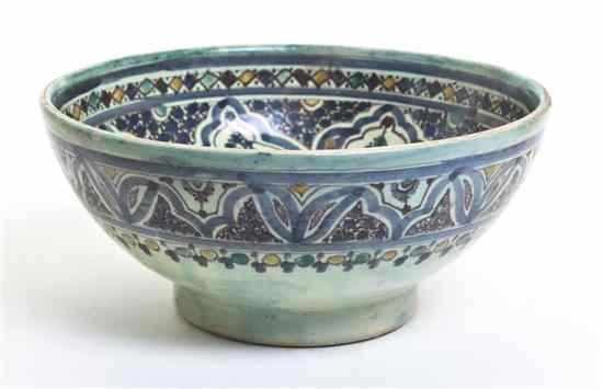 Appraisal: A Middle Eastern Pottery Bowl of circular form with repeating