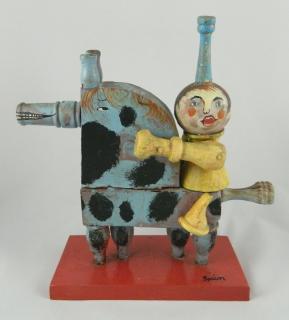 Appraisal: Mary Spain painted wood sculpture Mary Spain American - -