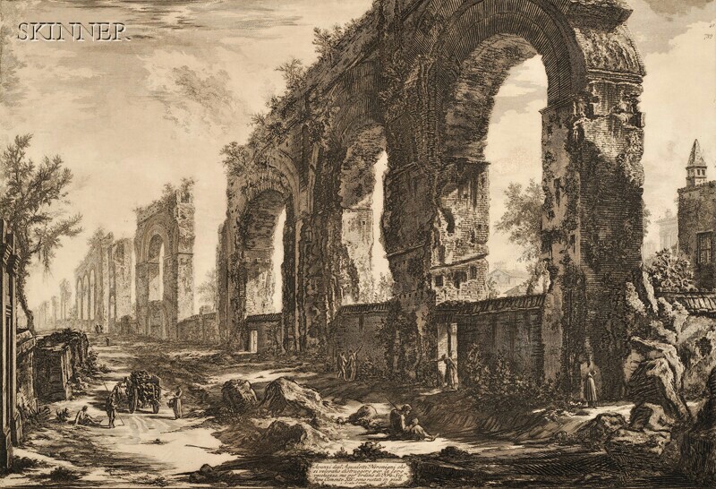 Appraisal: Giovanni Battista Piranesi Italian - Two Plates from VEDUTE DI