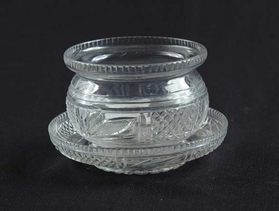 Appraisal: CUT GLASS BOWL UNDERPLATE Bowl and underplate are cut with