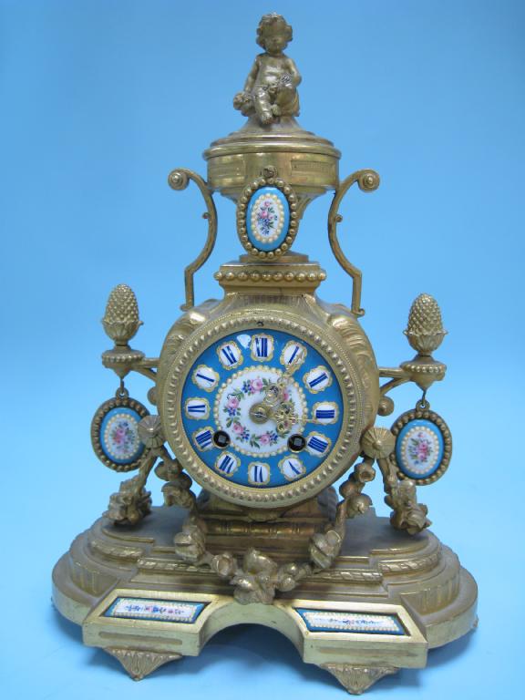 Appraisal: A late th Century French Clock Garniture the clock with