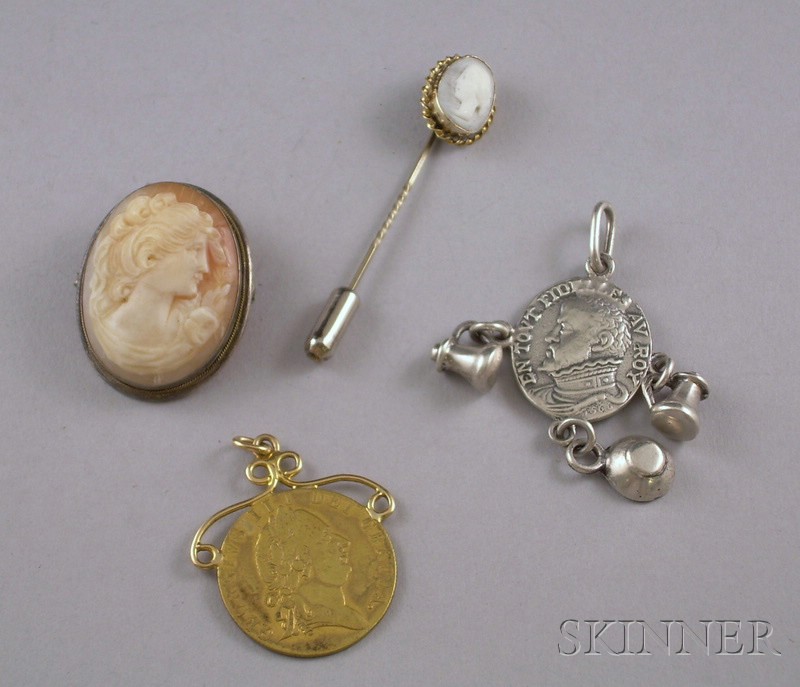 Appraisal: Small Group of Antique Jewelry Items including a shell-carved cameo